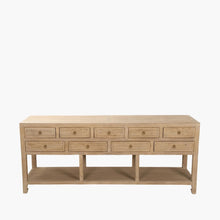 Nine Drawer Elm Sideboard Top
