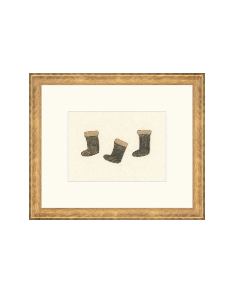 Holiday Stockings minimal Christmas art print, view 2