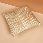 Oasis Gold wax block print mulberry silk pillow cover, 20x20 – One Affirmation