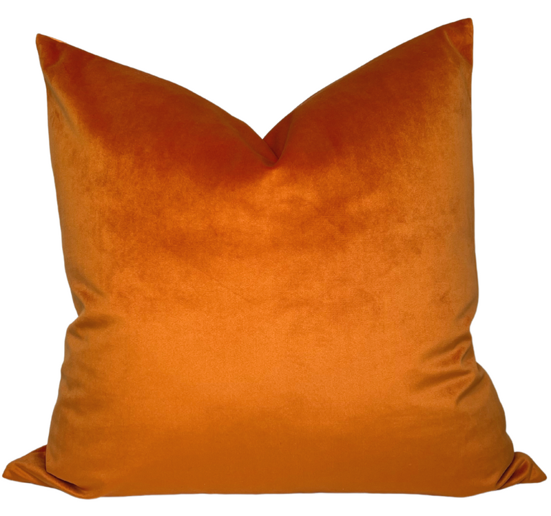 Orange Velvet Pillow Cover