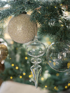 Christmas finial glass ornaments with assorted textures