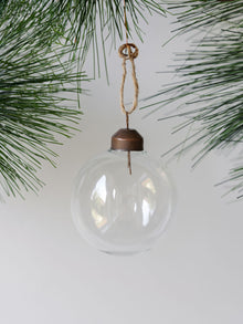 2.25 inch timeless clear glass holiday ornaments