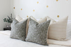 Olive green floral pillow cover, view 4