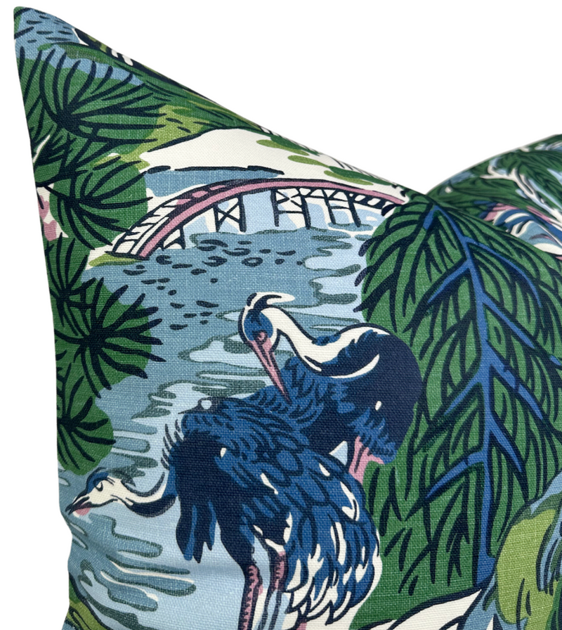 Ready to Ship 14x46 Pagoda Pillow Cover in Blue