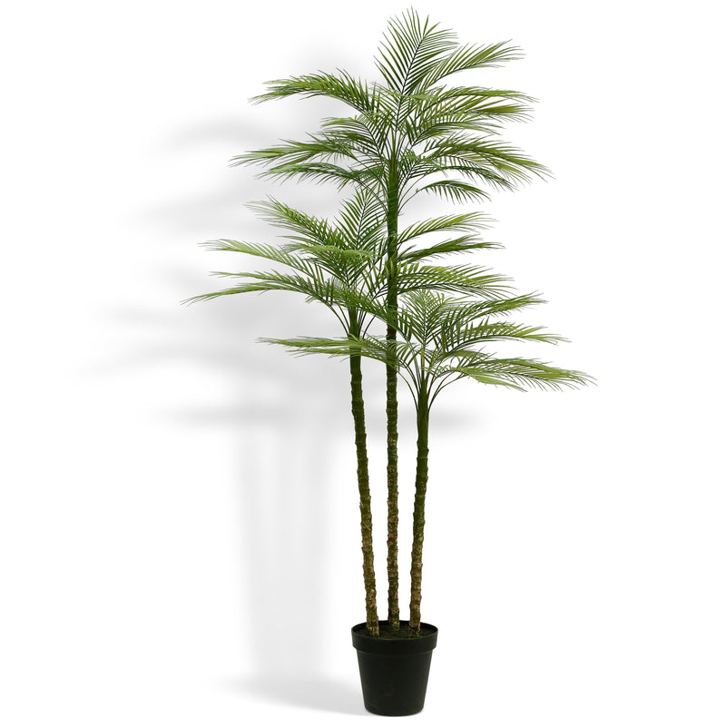 84 inch artificial palm tree with lifelike fronds in black pot