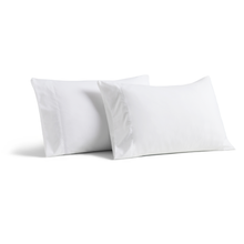 Silky bamboo viscose pillowcases styled on bed