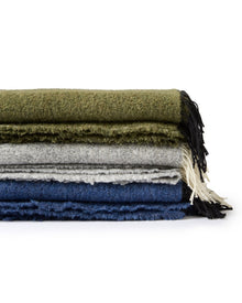 Fringe Bouclé Throw Olive