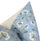 Ready to Ship, 22x22 Chelsea Floral Pillow Cover in Blue and Green With Self Welt