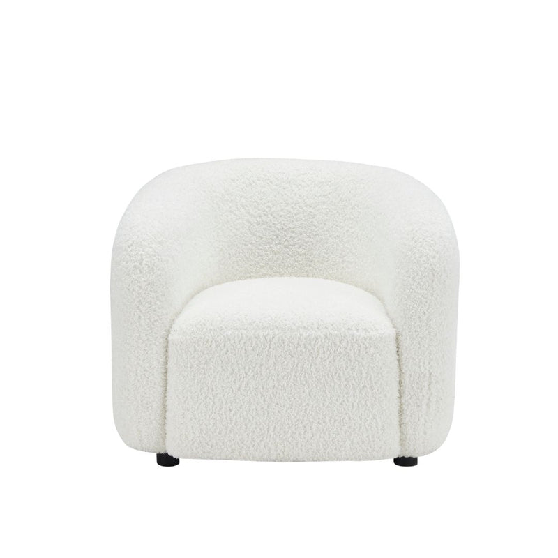 Emma Minimalist Accent Chair - Light Birch Ivory 33"W