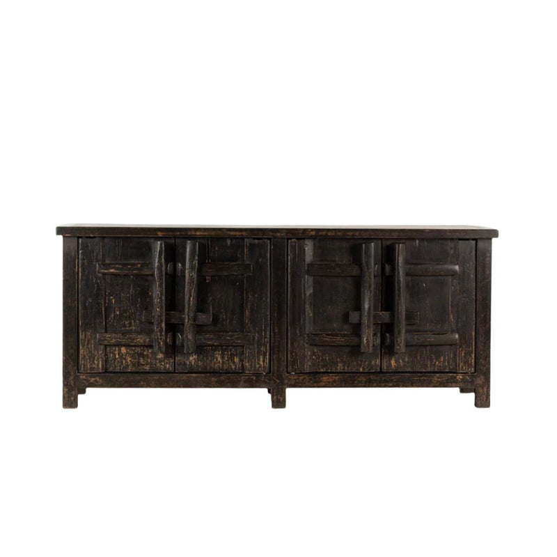 Black Four Door Elm Cabinet