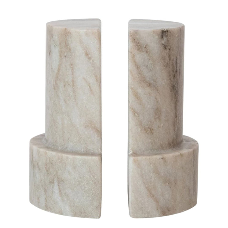 Roya Marble Bookends, Set of 2