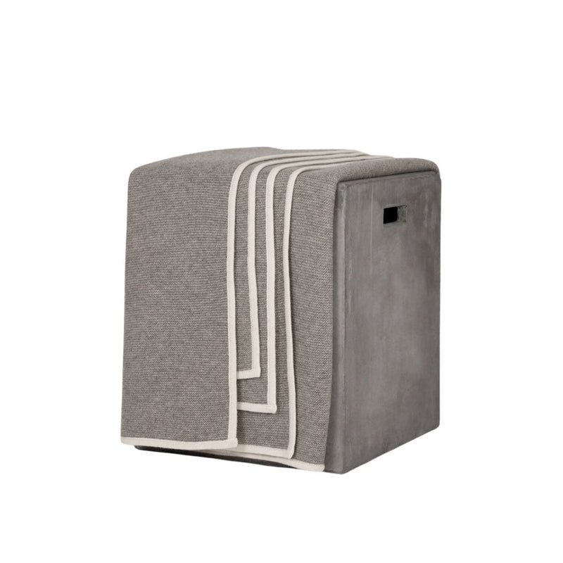 Platinum and White Purl Knit Yak Down Throw