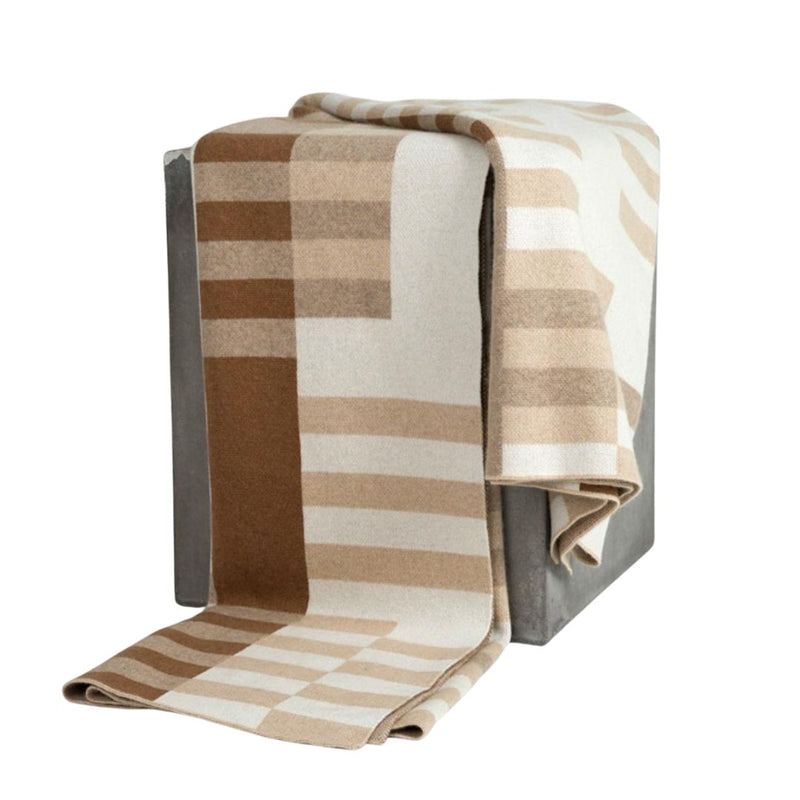 Bauhaus Cognac Knit Cashmere Throw
