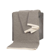 Platinum and White Ribbed Knit Yak Down Throw