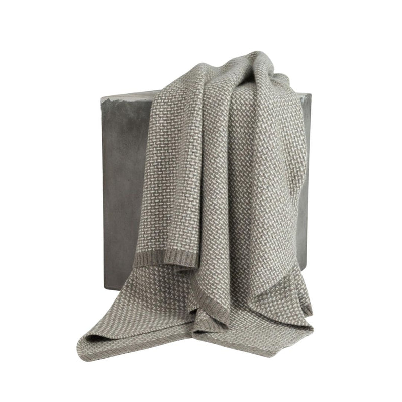 White Cashmere and Platinum Yak Down Taiga Throw