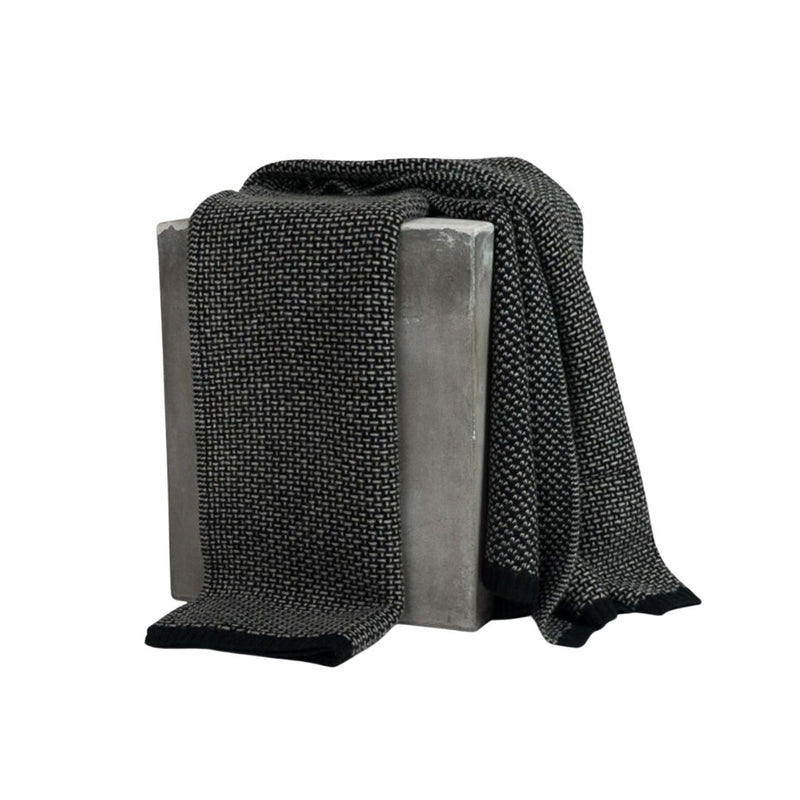 Platinum and Black Yak Down Taiga Throw