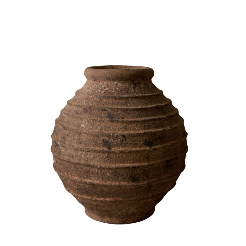 Sol Vase - Dark Brown Ceramic Decorative Vessel 14.5" x 16"