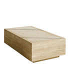 Palermo Beige Travertine Onyx Coffee Table 52" Modern Stone
