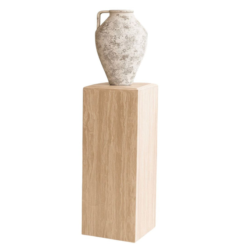 Honed Travertine Column Medium 31" - Natural Stone Pillar