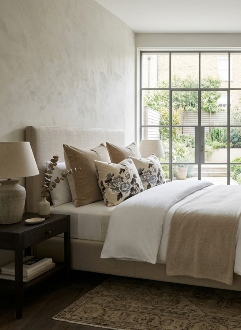 Ready to Ship, 20x20 Pyne Hollyhock Pillow Cover in Charcoal