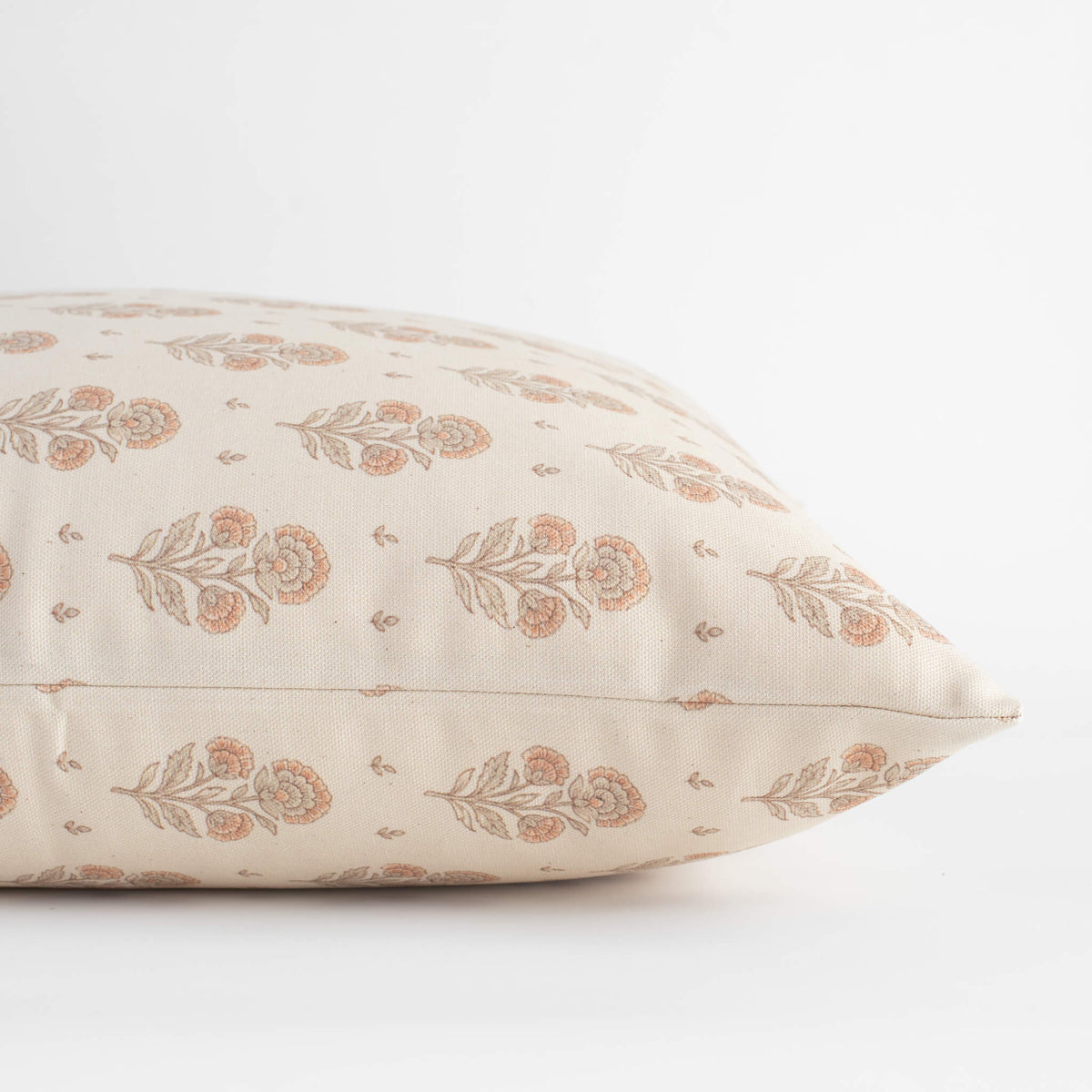 Anais peach floral pillow cover close-up