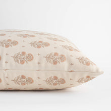 Anais peach floral pillow cover close-up