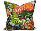 Chiang Mai Dragon Pillow Cover in Aquamarine, Indoor Outdoor Pillows, Schumacher Textiles
