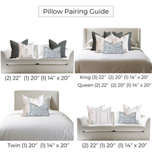 Chloe Floral Block Printed Pillow Cover | Blue | Lumbar