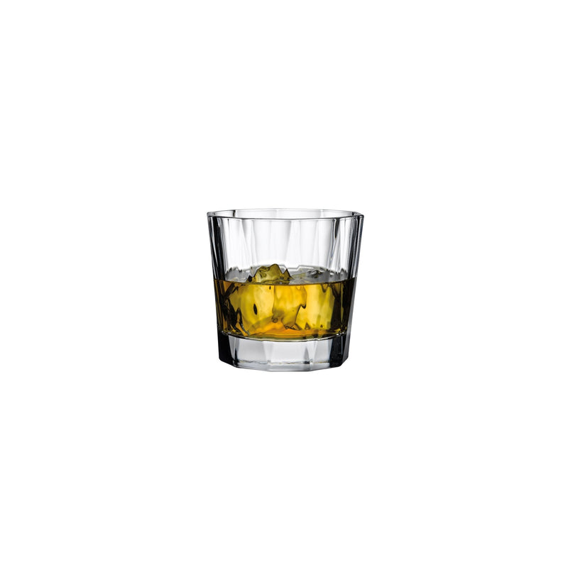 NUDE Hemingway whisky glasses with linear pattern and Altruist ashtray