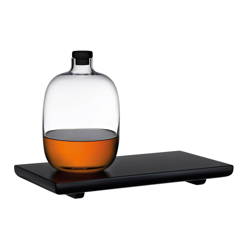 NUDE Malt Whisky Bottle with Wooden Tray – Lead-free crystal and wooden tray