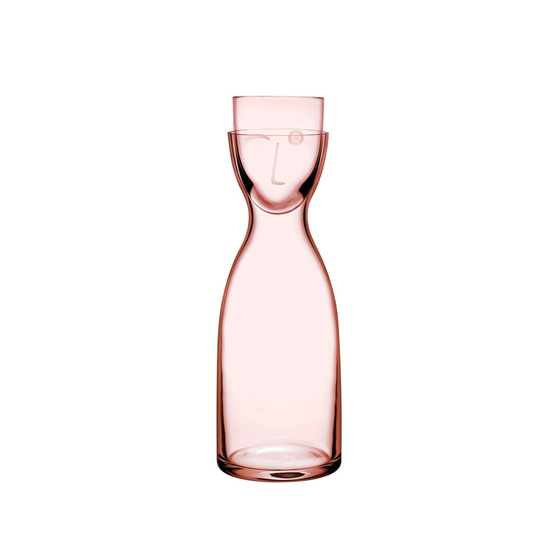 NUDE Mr. & Mrs. Night Water Set Tall Dusty Rose with face motif