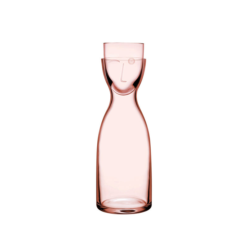 NUDE Mr. & Mrs. Night Water Set Tall Dusty Rose with face motif