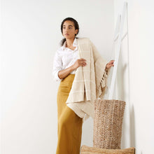 Sea Shell white textured checks handloom cotton throw – One Affirmation