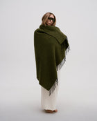 Fringe Bouclé Throw Olive