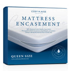 Luxury zippered mattress encasement on bed