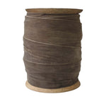 Dark brown wide velvet ribbon hand dyed on wooden spools