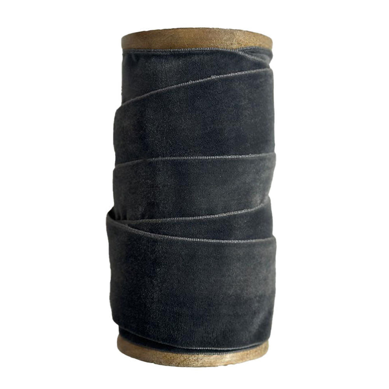 Luxurious grey velvet ribbon for weddings, crafts, and décor