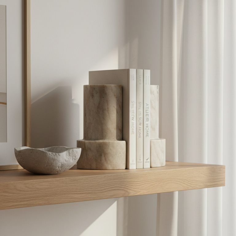 Roya Marble Bookends, Set of 2