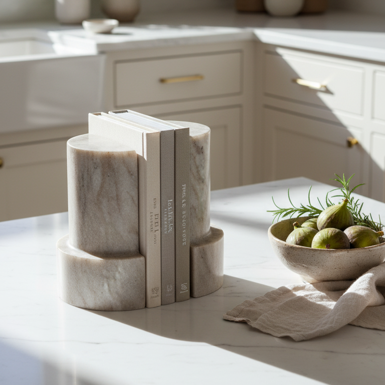 Roya Marble Bookends, Set of 2