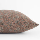 Odette rust floral pillow cover close-up