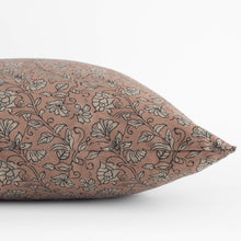 Odette rust floral pillow cover close-up