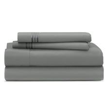 Everyday Bed Sheets set styled on bed in neutral white