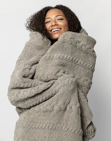 Braided Pom Pom Throw