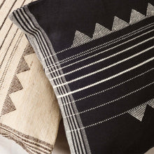 Kora Black large handloom artisanal pillow cover, 24x24 – One Affirmation