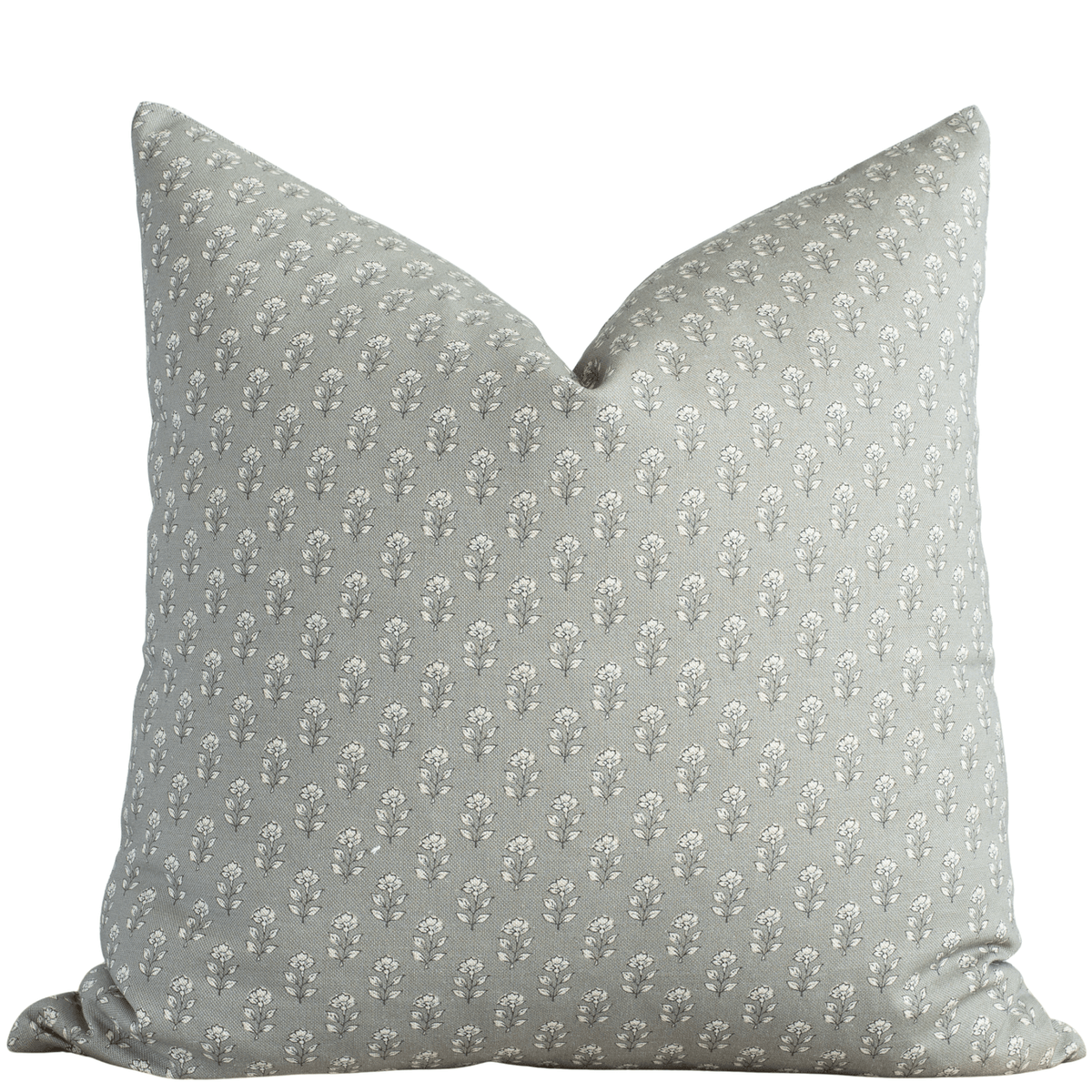 Vivienne sage green pillow cover with petite ivory and black florals