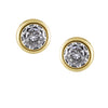 Alaina Bezel Stud Earrings in gold and silver