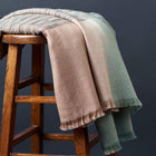Salvia green brown handwoven merino queen size bedspread – One Affirmation
