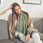 Salvia green brown merino ombre handloom throw – One Affirmation