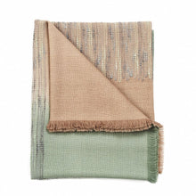 Salvia green brown handwoven merino queen size bedspread – One Affirmation