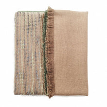 Salvia green brown handwoven merino queen size bedspread – One Affirmation